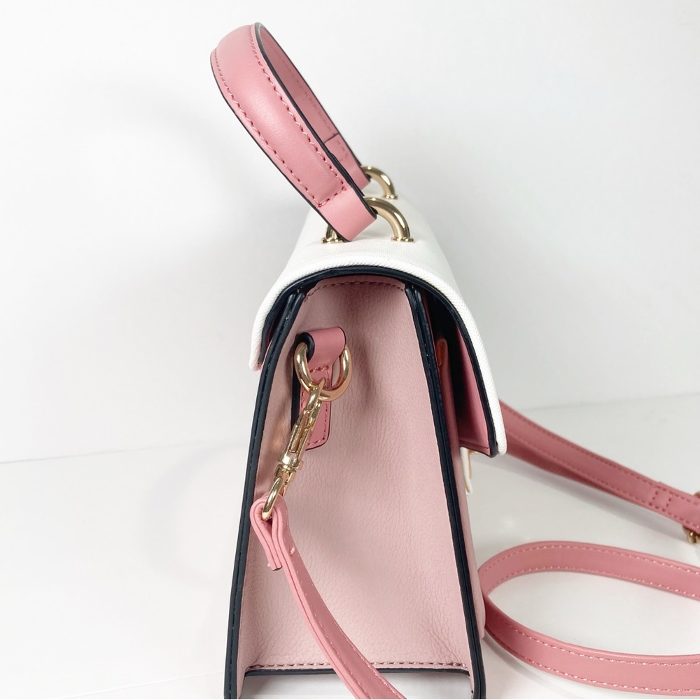 Aldo Pink White Top Handle Turn Lock Crossbody Bag NWOT - Picture 7 of 16